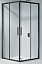 Душевой уголок Good Door Cofe CR-80-C-B , 80 х 80 х 190 см, стекло прозрачное, профиль черный, КФ00005