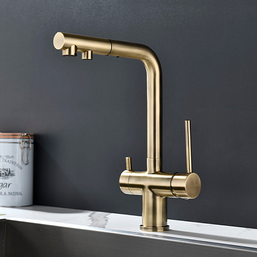 Смеситель PAULMARK SERPENTINE Se213222-BR, (бронза)