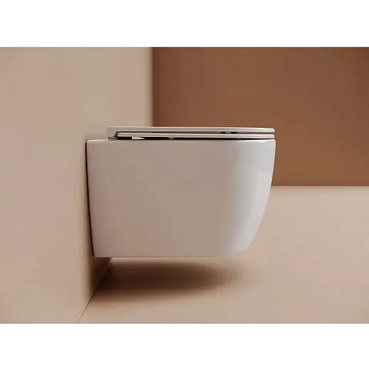 Подвесной безободковый унитаз Ceramicanova Noe CN4011T, Торнадо, крышка микролифт, белый