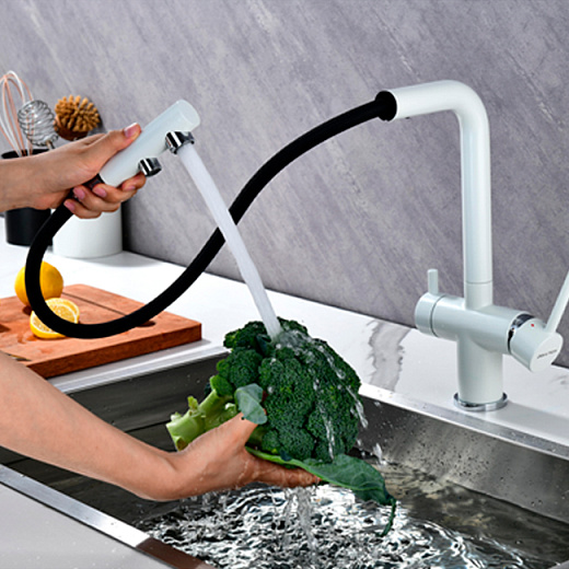 Смеситель PAULMARK SERPENTINE Se213222-431, (белый/белый матовый)