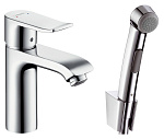 Смеситель Hansgrohe Metris 31285000 для раковины с гигиеническим душем