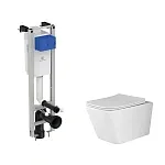 Инсталляция Ideal Standard, с безободковым унитазом Ceramicanova Metric Rimless, сиденье микролифт, E233267/CN3007, сантехфарфор
