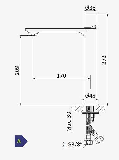 Смеситель для умывальника Bruma Adagio 1932101CR Chrome хром глянцевый