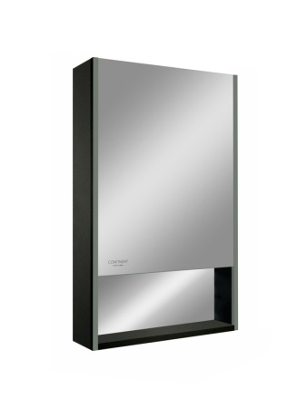 Зеркальный шкаф Filit Black 500х800 правый, лента в алюминиевом профиле, датчик движения (с функцией изменения яркости), розетка, логотип "Continent", открытая зеркальная ниша МВК183 Зеркальный шкаф Filit Black 500х800 правый, лента в алюминиевом профиле, датчик движения (с функцией изменения яркости), розетка, логотип "Continent", открытая зеркальная ниша МВК183