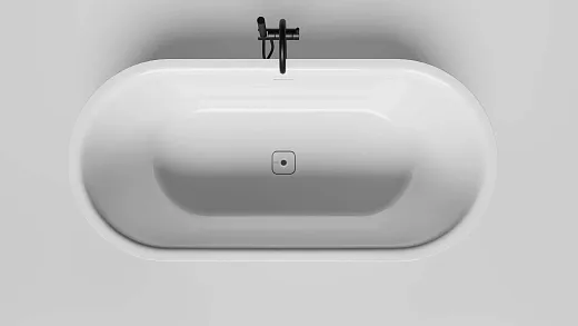Ванна Salini Perla 1049201MF, 170 х 80 см, из искусственного камня S-Stone, с донным клапаном, цвет белый матовый, покраска по RAL полностью