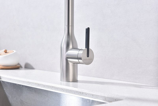 Смеситель PAULMARK MAGNETO ONE Ma213188-BS, (стальной/брашированная сталь), гибкий излив