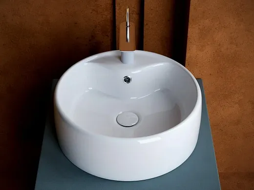 Умывальник Ceramicanova Element накладной 40х40см круглый белый глянцевый, CN5027
