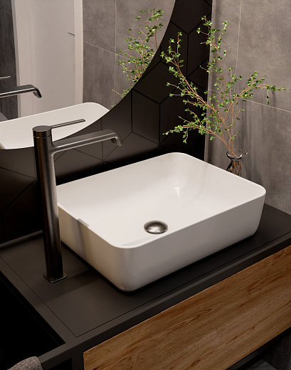 AQM6414GM AQUAme Asti Смеситель для раковины однорычажный, серый матовый