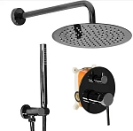 Душевая система Rea Lungo black metallic черный