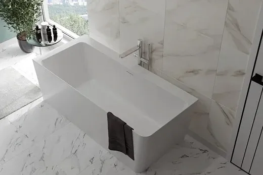 Ванна из искусственного камня Belux Турин ТУ-1600 L, 160 х 70 см, белый, 4810924287342