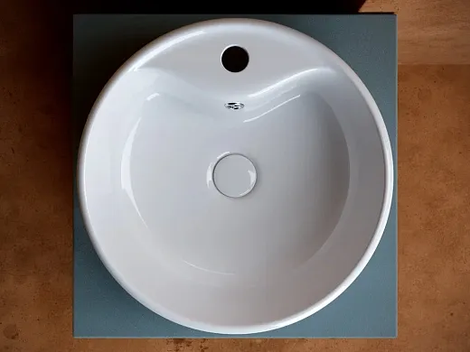 Умывальник Ceramicanova Element накладной 40х40см круглый белый глянцевый, CN5027