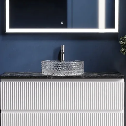 Умывальник Ceramicanova Cristal CN6062 36см стекло прозрачный, CN6062