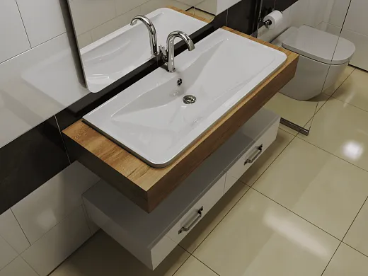 4627173210263 Раковина Madera Adel 100x46 см литьевой мрамор