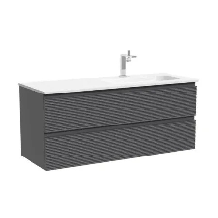 Тумба под раковину Sancos Folk FL120RGS, 120 см, подвесная, Grey soft, правая