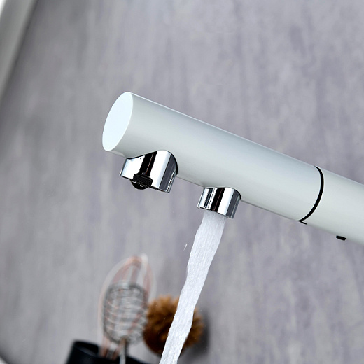 Смеситель PAULMARK SERPENTINE Se213222-431, (белый/белый матовый)