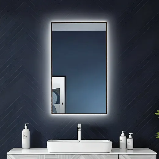 Зеркало Raval Альтера Black 60х100 бесконтакт Гор/верт, AltBl.02.600x1000/W/RL