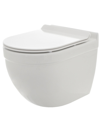 AQM2006 Унитаз подвесной AQUAme с сиденьем SoftClose, технология смыва Rimless, скрытый крепеж. 520х360х410