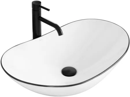 Умывальник Rea Royal Black Edge 60 60,5x36 белый/черный