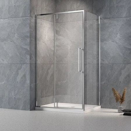 Душевой уголок Veconi Rovigo RV-034 120x100 прозрачные стекла / профиль хром Душевой уголок Veconi Rovigo RV-034 120x100 прозрачные стекла / профиль хром