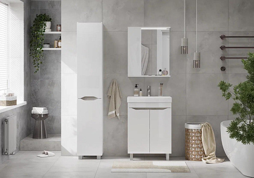 Тумба напольная Volna Lake 50.2D с умывальником белая