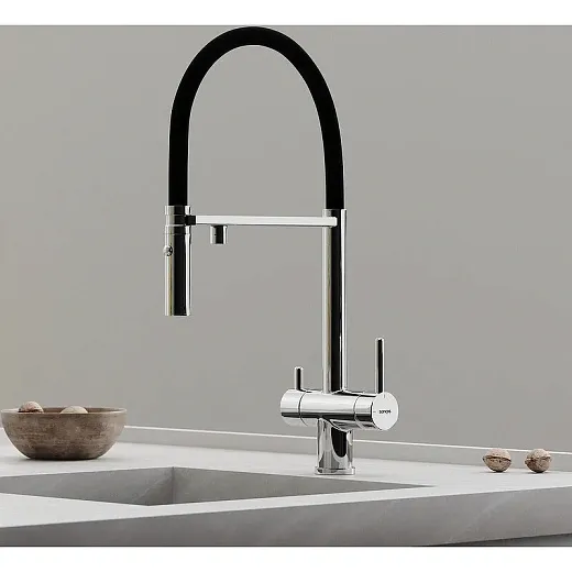 Смеситель для кухонной мойки Sancos Imola SC4010CH, с подключением к фильтру, с гибким изливом, цвет хром