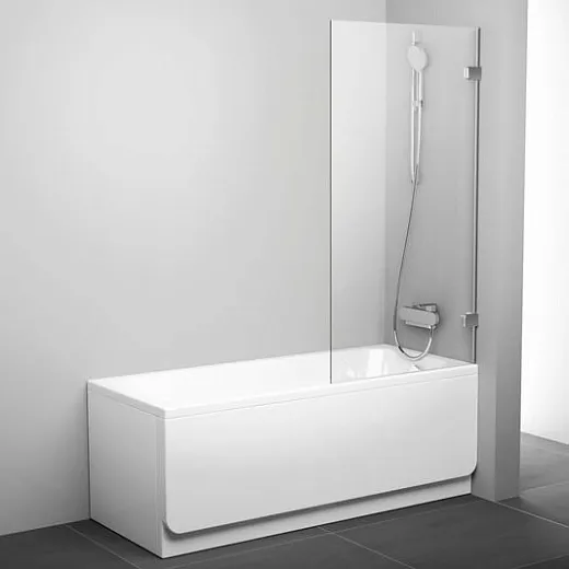 Шторка на ванну Ravak BVS1-80 Transparent, фурнитура хром