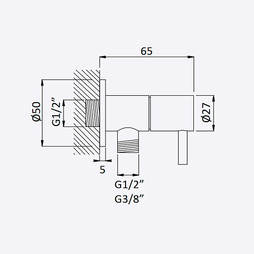 Угловой кран Bruma Coral 1252801CR Chrome хром глянцевый