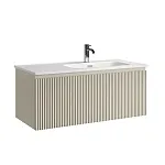 Тумба под раковину Sancos SNOB R 1.0, SNR1.0100LCE/SNR1.0100RCE, 100 см, подвесная, чаша левая/правая, Beige Soft