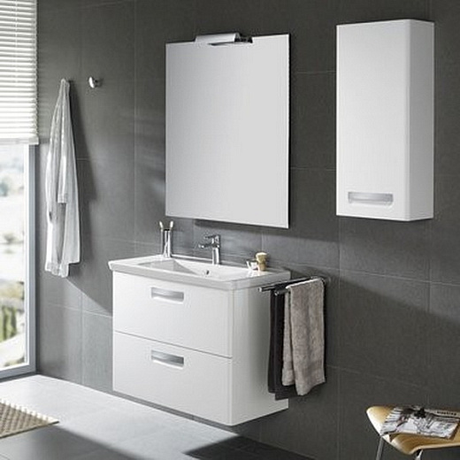 Тумба с умывальником Roca The Gap Original 70 см, белый глянец