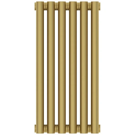 Радиатор трубчатый Сунержа Эстет-00, 6 секций, боковое подключение, цвет матовое золото, 032-0332-5006