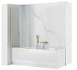 Душевая шторка Rea Elegant Brushed Gold 80x140 стека прозрачные, профиль золото Душевая шторка Rea Elegant Brushed Gold 80x140 стека прозрачные, профиль золото