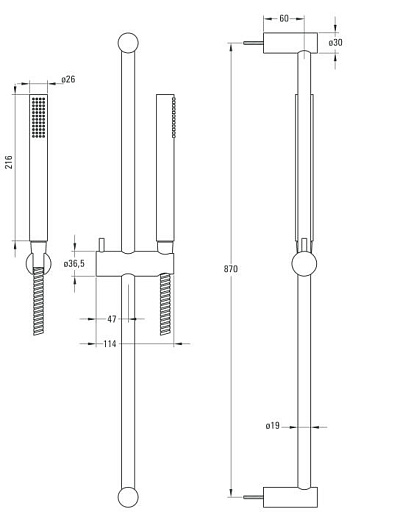 Душевой гарнитур Deante Karbo NCC_B51K