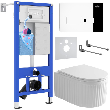 Комплект инсталляции с унитазом 6 в 1 Roxen StounFix Dual Fresh 968213 (состоит из: 710200, Caspia 410280CH, 530200-01) Комплект инсталляции с унитазом 6 в 1 Roxen StounFix Dual Fresh 968213 (состоит из: 710200, Caspia 410280CH, 530200-01)