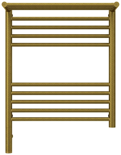 Полотенцесушитель электрический Сунержа Богема 3.0 600 x 500 с полкой, ширина 53.2 см, высота 72.4 см, состаренная бронза, L/R