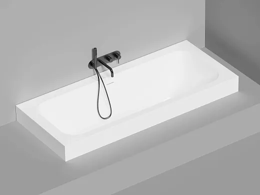 Ванна Salini Orlanda Axis Kit 103311MF, 190 х 80 см, из искусственного камня S-Sense, цвет белый матовый, покраска по RAL полностью