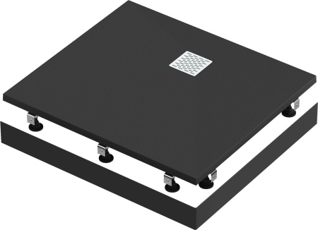 Мраморный душевой поддон Good Door ESSENTIA 2 черный 90х80