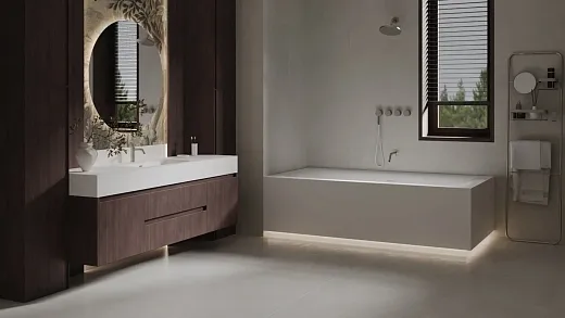 Ванна Salini Ариоза 1053201MF, 210 х 110 см, из искусственного камня С-Стоун/S-Stone, донный клапан, сифон, ножки, цвет белый матовый, покраска по RAL полностью