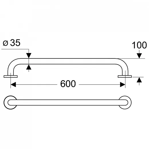 Поручень опорный прямой 60 см Ideal Standard CONTOUR S6454MY