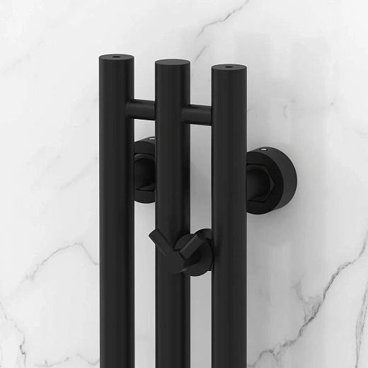 Полотенцесушитель водяной Сунержа Терция Pro, 31-0444-1210, 1200 x 100, ширина 15 см, высота 120 см, матовый черный