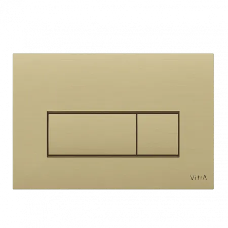 Кнопка смыва для инсталляции VitrA Root Square двойной смыв, брашированное золото 740-2325