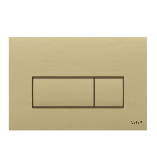 Кнопка смыва для инсталляции VitrA Root Square двойной смыв, брашированное золото 740-2325