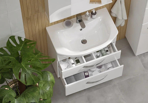 Тумба подвесная Volna Onda 70.2Y с умывальником Балтика белая