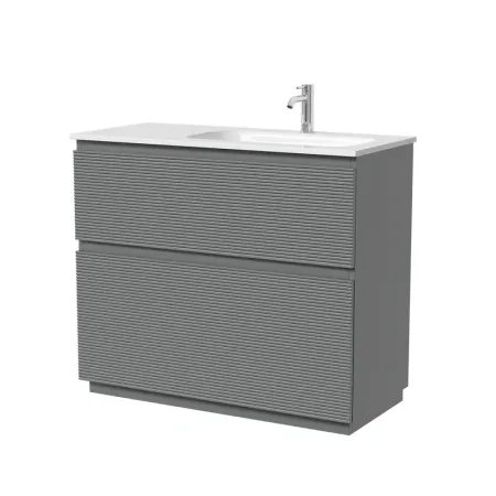 Тумба под раковину Sancos Folk Floor FL100FRES/FL100FLES, 100 см, напольная, чаша левая/правая, ergraut soft
