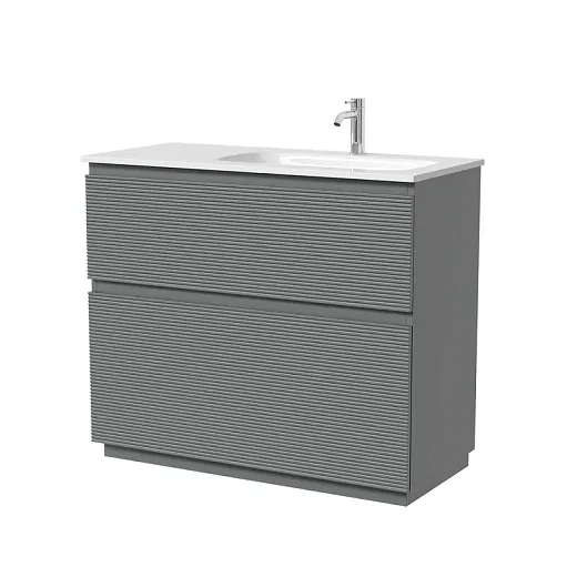 Тумба под раковину Sancos Folk Floor FL100FRES/FL100FLES, 100 см, напольная, чаша левая/правая, ergraut soft
