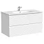 Тумба под раковину Sancos Folk FL90W, 90 см подвесная, с рельефным фасадом, Bianco