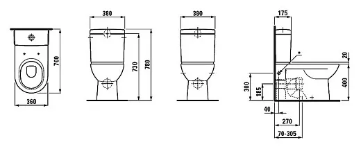 Чаша напольного унитаза Laufen Pro 2495.8.000.000.1