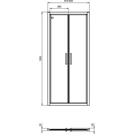 Двустворчатая дверь в нишу 90см Ideal Standard CONNECT 2 Saloon door K9294V3
