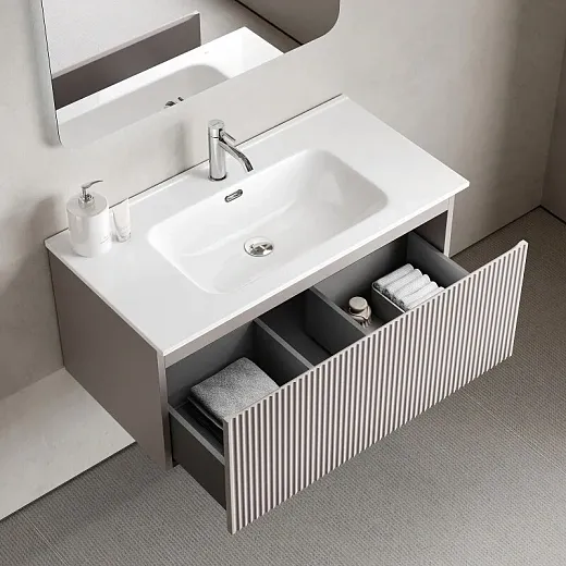 Тумба под раковину Sancos SNOB R 1.0, SNR1.090SM, 90 см, подвесная, Doha Soft