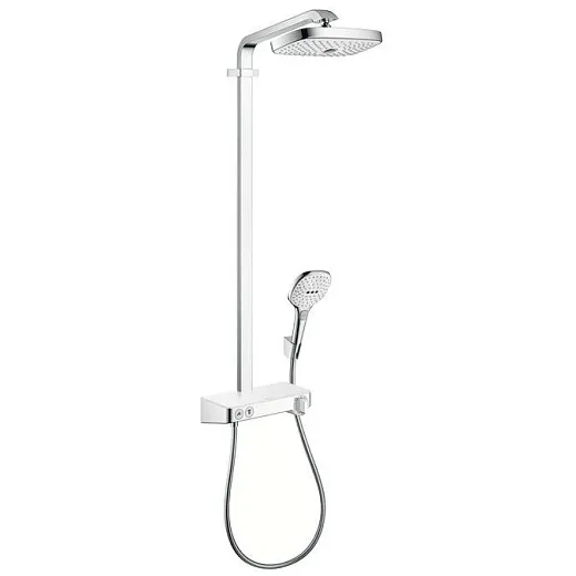 Душевая система Hansgrohe Raindance Select E 300 2jet ST Showerpipe EcoSmart 27283400, белый/хром