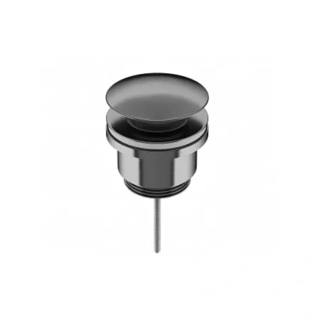 Донный клапан Ceramicanova 70003GG, с переливом, с системой Click-Clack, вороненая сталь